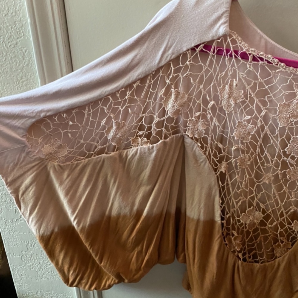 SOFT PINK HEAVY TEA-SHIRT MATERIAL BLOUSE S